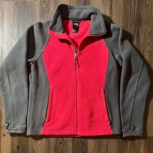 The North Face Fleece Jacket Full Zip‎ Gray Pink Womens Small S